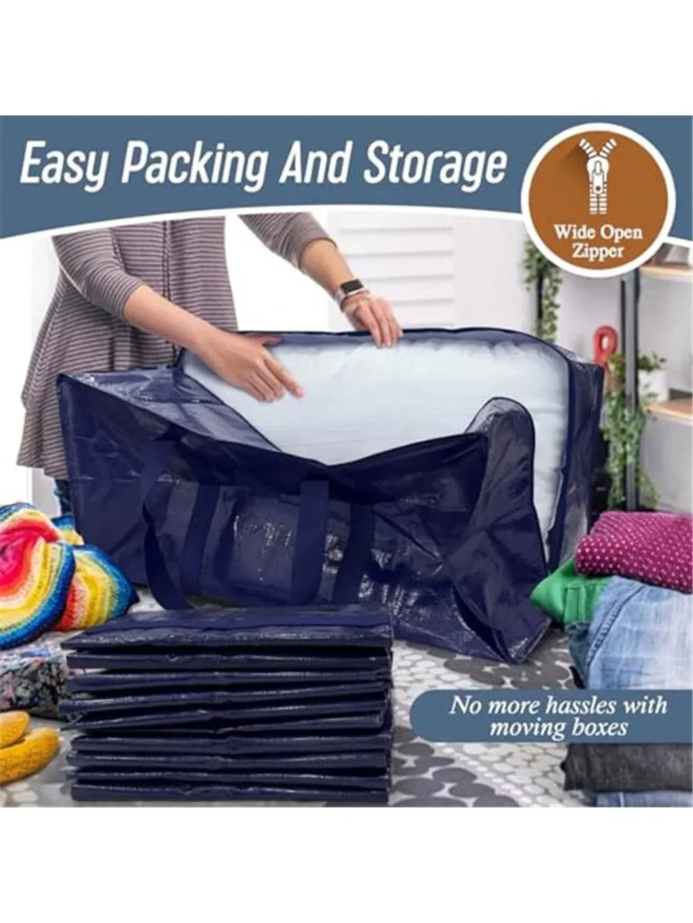 Heavy Duty Moving Bags Large Storage Bags Clothes Organizer Packing Bags Totes